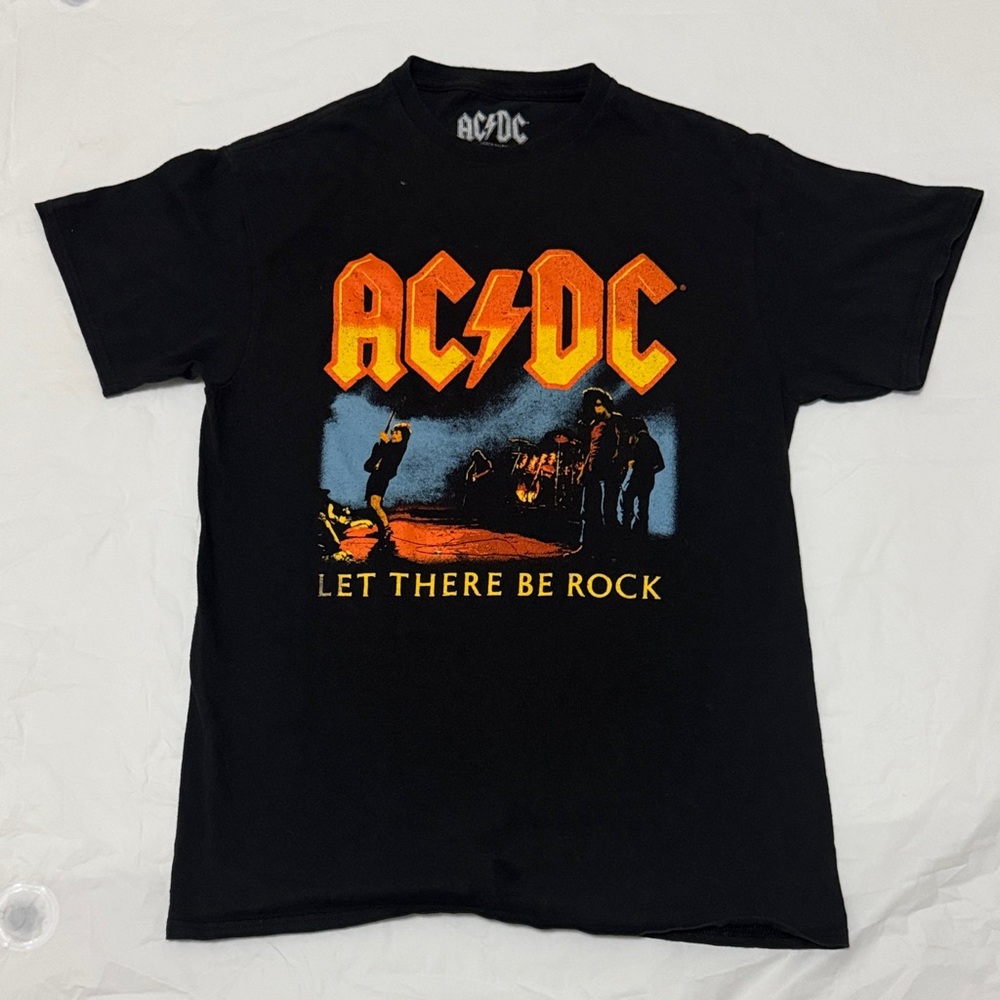 AC/DC Black and Orange Let There Be Rock Tee